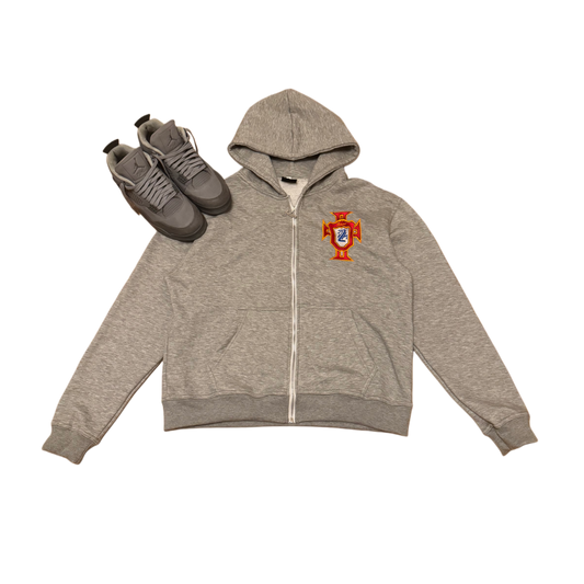 Grey Portugal Zip Up Hoodie